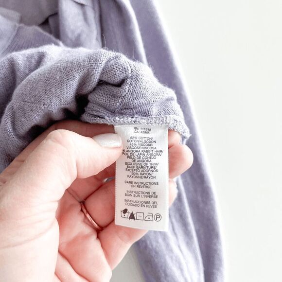 Michael Michael Kors Womens Button Front Knit Layered Ruffle Cardigan Lavender S - Picture 4 of 7